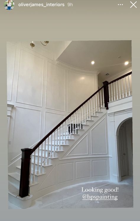 Wainscoting On Stairs Stairways, Moulding Up Staircase, Stairwell Wall Molding Ideas, Entryway Moulding Ideas, Wall Molding Stairs Stairways, Wall Trim Moulding Stairs, Stair Wall Wainscotting, Entryway Trim Ideas, Wainscot Staircase