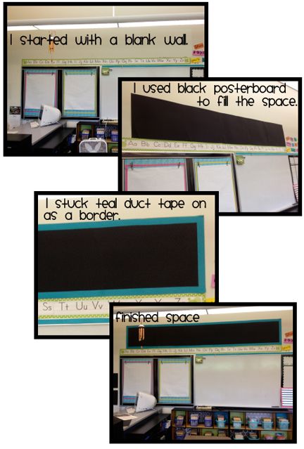 Easy way to make a display area on an empty wall: only uses poster board and duct tape! Clutter Free Classroom, Classroom Makeover, New Classroom, Teacher Organization, Creative Classroom, Classroom Environment, Classroom Setup, Classroom Design, Classroom Inspiration