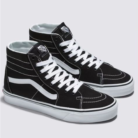 Sk8-Hi black/black/white vans Black White, Sports Shoes, Black And White Vans, Van Color, White Vans, Vans Black, Sk8 Hi, Vans Shoes, Athletic Shoes