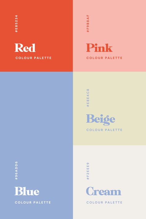 Love this bright and fun website color palette for an ecourse platform! Click to see the perfect mix of fun and approachable tones for your next project! #websitedesign #colorpalette #inspiration ✨ Color Schemes 3 Colors, Canva Colour Combinations, July Color Palette Hex Codes, Glossier Color Palette, 11 Color Palette, Red Spring Color Palette, Fresh Color Palette Colour Schemes, Cute Colour Palette Aesthetic, Colour Palette 4 Colours