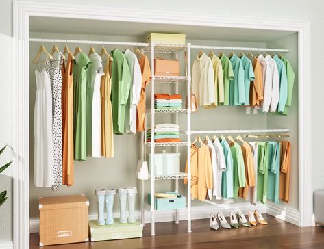 Hanging Closet Shelves, Media Shelf, Nursery Closet, Closet Organizing Systems, Garment Rack, Hanging Closet, Storage Closet Organization, Closet Shelves, Garment Racks