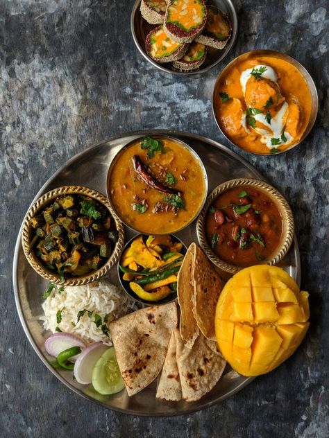 10 Indian Thali Meal Ideas | Indian Food Recipes - Fun FOOD Frolic Meal Ideas Indian, Indian Thali, Indian Food Photography, Gourmet Burger, Food Plating Techniques, Fine Dining Recipes, Desi Food, India Food, Indian Street Food