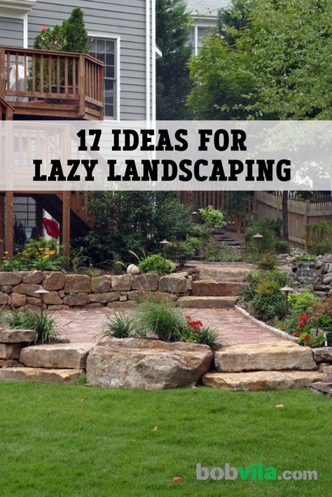 Sloped Front Yard, Colorado Landscaping, Bob Villa, Sloped Backyard Landscaping, Low Maintenance Backyard, Landscaping A Slope, Side Yard Landscaping, Sloped Yard, Sloped Backyard