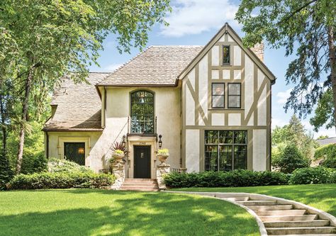 1928 Tudor Tudor Revival House Exterior, Aged Mirror, Marble Fireplace Surround, Nautical Lighting, Unusual Buildings, Tudor Style Homes, Dutch Colonial, Tudor House, Tudor Style