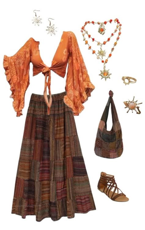 Summer Hippie Outfits 70s, Simple Hippie Outfits, Hippy Outfits, Hippie Outfits 70s, Hippie Style Outfits, Hippie Boho Outfits, Earthy Girl, Outfit Hippie, Hippie Accessories