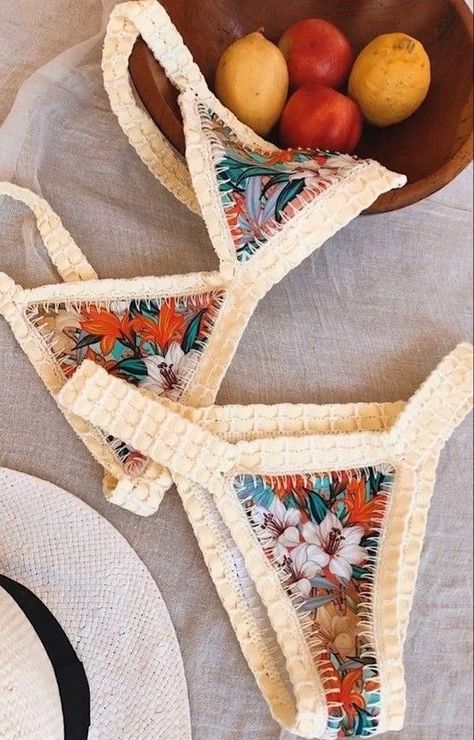 Types Of Bikinis Style, Bohemian Summer Swimwear, Beachy Bikinis, Trending Bikinis, Cool Bikinis, Crocheted Swimsuit, Vacation Bikinis, Kiini Swimwear, Yellow Bikinis