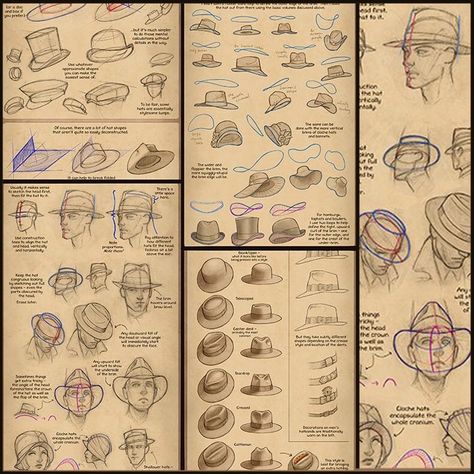 Draw Perspective, Body Studies, Drawing Hats, Hat Drawing, Drawing Book, Anime Base, Reference Poses, Character Designs, Design Reference