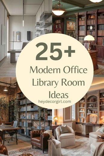 Transform your workspace into a serene sanctuary of productivity and inspiration with these stunning modern office library room ideas!  From sleek, minimalist designs to cozy reading nooks filled with stylish shelving, discover creative ways to blend functionality with aesthetics. Explore various themes, color palettes, and decor tips that will help you cultivate a sophisticated environment perfect for both work and relaxation. Whether you have a dedicated office or a corner in your home, these ideas will ignite your imagination and elevate your space Library Office Layout, Light And Airy Library, Library With Reading Nook, Home Office Design Cozy, Office Den Room Ideas, Office Reading Room Ideas, Cozy Home Library Reading Space, Dining Room To Library, Library Office Room Ideas