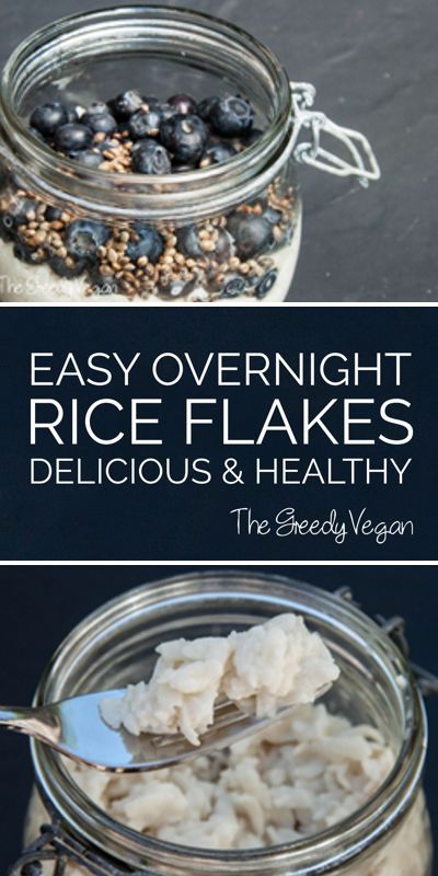 Overnight rice flakes. A lovely alternative to overnight oats. Glutenfree, low-fat and healthy. Banana Bread No Sugar, Overnight Rice, Healthy Filling Breakfast, Flake Recipes, Rice Flakes, Breakfast Essentials, Lemon Blueberry Cheesecake, Coeliac Disease, Nice Food