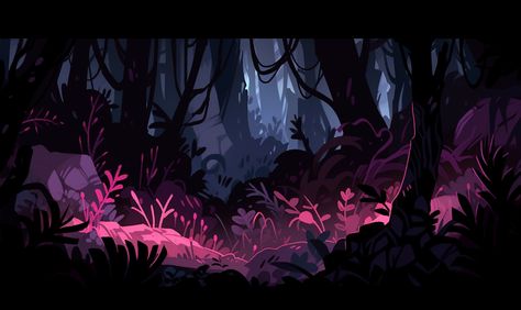 Simple Art Background Ideas, Haunted Forest Art, Forest Environment Concept Art, Dark Forest Concept Art, Forest Background Landscape, Plant Concept Art, Dark Forest Background, Concept Art Background, Forest Concept Art