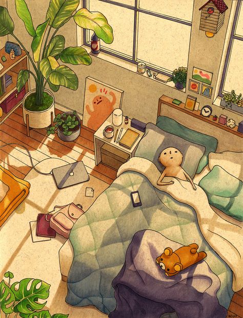 Felicia Chiao, Afternoon Nap, Art And Illustration, 판타지 아트, 영감을 주는 캐릭터, Fantasy Illustration, Art Anime, Society6 Art, Children Illustration