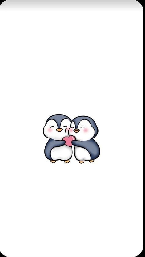 Penguins In Love, Cute Penguin Cartoon, Creative Valentines Day Ideas, Penguin Wallpaper, Penguin Tattoo, Penguin Cartoon, Penguin Drawing, Wallpaper Samsung, Penguin Love