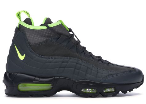 Nike Air Max 95 Sneakerboot Sneakers in Anthracite/Dark Grey/Volt Nike Boots Mens, Oakley Shoes, Nike Acg Boots, Nike Air Max 90s, Nike Air Jordan Shoes, Basketball Shoes For Men, Nike Boots, Sneakers Nike Air Max, Nike Air Shoes