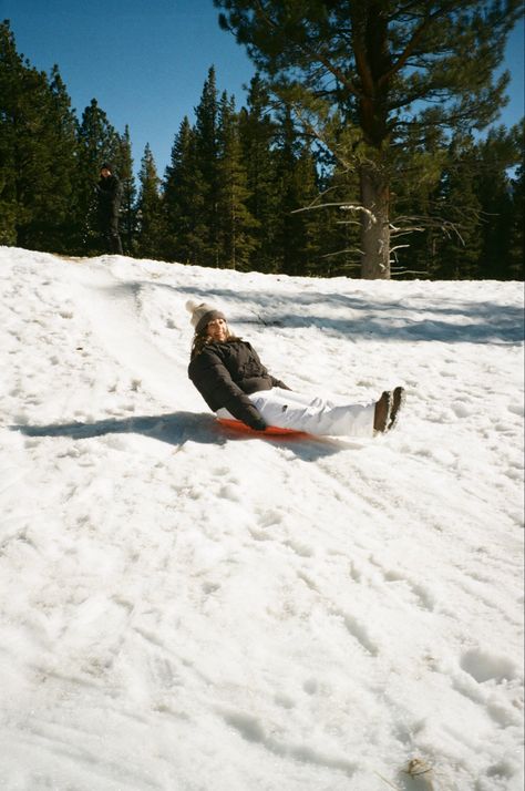 Winter sledding on film in snow film photography cold weather inspo Big Bear Trip, Winter Sledding, Snow Sled, Winter Trip, Snow Trip, Snow Fun, Winter Inspo, I Love Winter, Ski Season