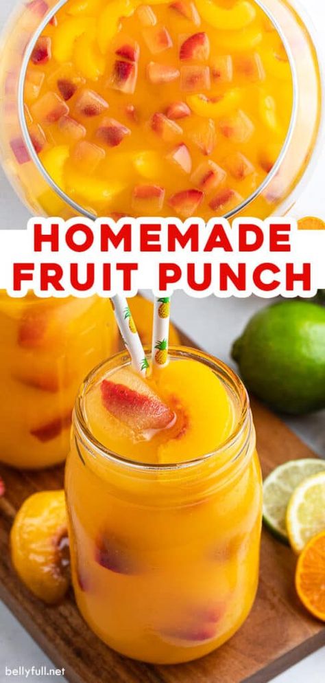 Homemade Fruit Punch Juice, Homemade Fruit Drinks, How To Make Fruit Punch, Alcoholic Fruit Punch Recipes, Easy Fruit Punch Recipe, Homemade Fruit Punch Recipes, Homemade Juice For Kids, Homemade Fruit Juice, Homemade Fruit Juice Recipes