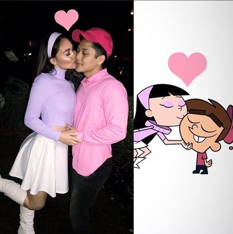 Trixie Tang & Timmy Turner Fairly Off Parents Couple Costume, Custom For Couples Halloween, Couple Halloween Costumes Timmy Turner And Trixie, Cringey Couple Costumes, Halloween Couple Custome, Timmy Fairly Odd Parents, Tommy And Trixie Costume, Trixie Fairly Odd Parents Costume, Couple Custome Halloween