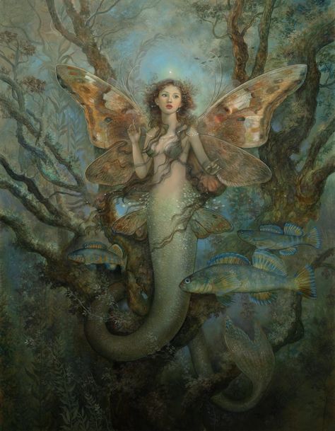 Women In Mythology, David Delamare, Annie Stegg, Classical Mythology, Water Nymphs, Mermaid Painting, Mermaids And Mermen, Vintage Mermaid, Mermaid Life