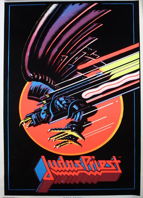 . Screaming For Vengeance, Arte Heavy Metal, Blacklight Posters, Black Light Posters, Heavy Metal Art, Metal Albums, Heavy Metal Rock, Music Album Covers, Band Pictures