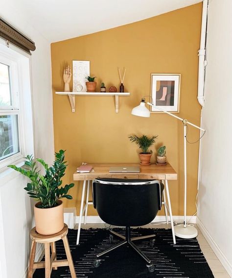 Yellow Paint Color, Colours That Go With Grey, Decorators White Benjamin Moore, Warm Grey Paint Colors, Yellow Accent Walls, Warm Gray Paint, Yellow Office, Charcoal Walls, Yellow Paint Colors