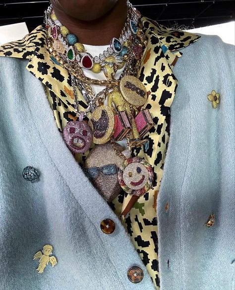 Tyler The Creator Outfits, Necklace Stack, Tyler The Creator, Fashion Killa, Fashion Inspo Outfits, Style Me, Close Up, Animal Print, Fashion Inspo