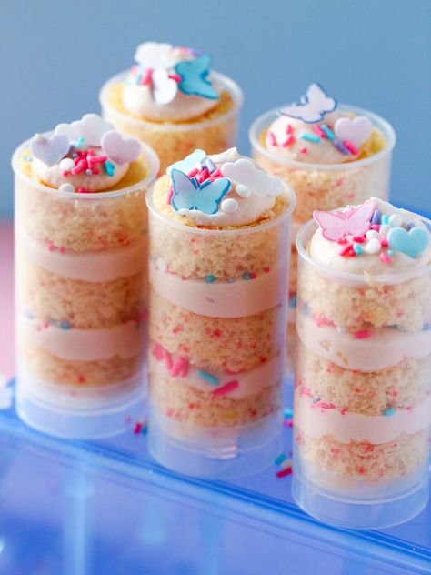 Lover Era Cake Push Pops - Life & Sprinkles by Taryn Camp Push Pops Recipes, Cherry Chip Cake Mix, Cherry Chip Cake, Oreo Crunch, Banana Cake Mix, Doctored Cake Mix Recipes, Cookies And Cream Frosting, Making Desserts, Mocha Cookie Crumble