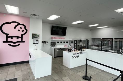 One of the newest hot spots in Sioux Falls is Crumbl Cookie known for their super large cookies filled with super deliciousness!  For this project we built the commercial retail cabinetry including the prep/POS counter, the pick-up counter and the boxing counter/floating shelves.   #commercialmillwork #commercialshelving #hanexsolidsurface #retailcabinetry Crumbl Cookie Layout Bloxburg, Crumbl Cookie Bloxburg Build, Crumble Cookie Bloxburg Build, Crumble Cookie Bloxburg Code, Crumbl Cookies Bloxburg, Crumbl Cookie Decal Code, Bloxburg Crumbl Cookie Decals, Crumble Cookie Decals Bloxburg, Bloxburg Crumbl Cookie