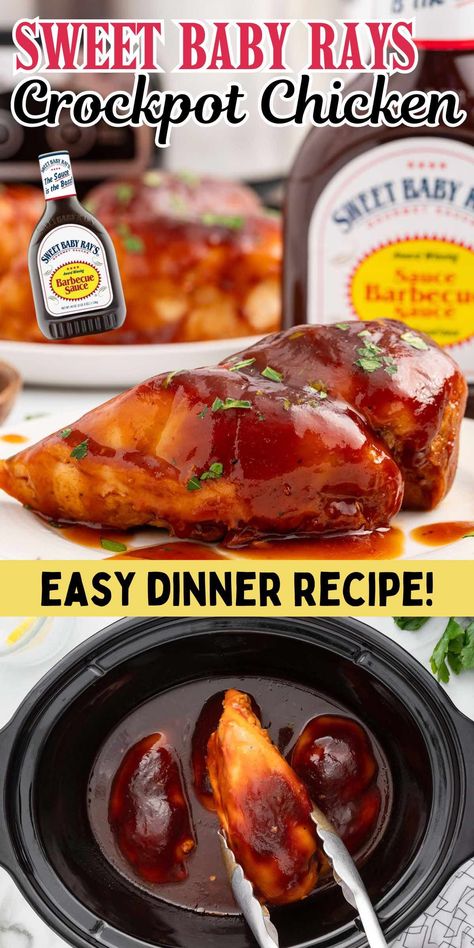 Sweet Baby Ray Bbq Chicken Crockpot, The Best Crockpot Bbq Chicken, Sweet Baby Ray Crockpot Chicken, Sweet Baby Ray’s Crockpot Chicken, Baby Rays Bbq Chicken, Dinner For 2 Crockpot, Recipes Using Bbq Sauce, Chicken Tender Crock Pot Recipes, 2 Hour Crockpot Recipes Chicken