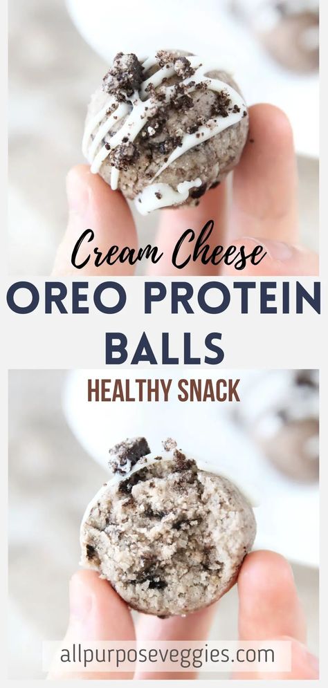 Oreo Protein Balls, Cookies And Cream Protein, Healthy Protein Desserts, Protein Balls Healthy, Protein Balls Recipes, Protein Baking, Healthy Protein Snacks, Protein Treats, Protein Powder Recipes