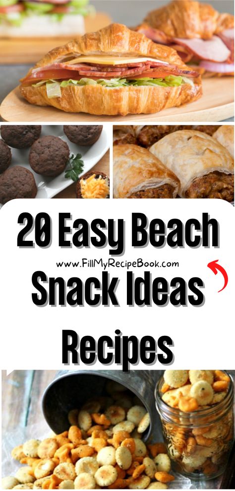 Food For The Beach Lunches, Lake Snack Ideas, Beach Snack Recipes, Summer Picnic Snacks, Appetizers For The Beach, Easy Beach Lunch Ideas Families, Lunch Ideas For Beach Vacation, Easy Snacks For The Beach, Lunch For The Beach