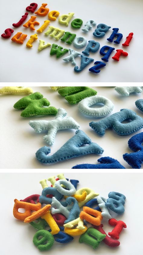 Boys Felt Toys, Felt Teacher Gifts, Diy Felt Toys For Babies, Homemade Felt Toys, What To Make With Felt, Felt Toys For Kids, Hand Sewn Toys, Diy Felt Letters, Felt Kids Crafts