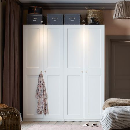 GRIMO Ikea Bedroom Design, Ikea Wardrobe Hack, Armoire Pax, Armoire Ikea, Ikea Wardrobe, Ikea Closet, Ikea Pax Wardrobe, Ikea Bedroom, Pax Wardrobe