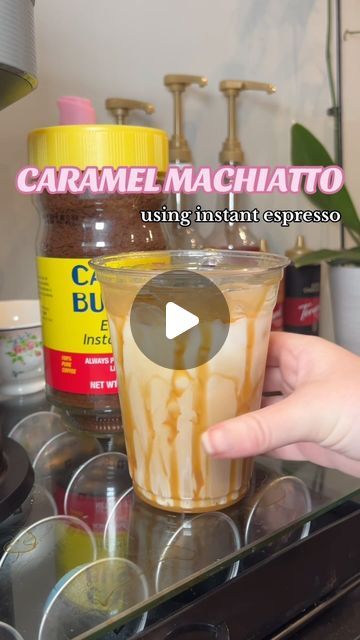 Capresso Espresso Machine Recipes, At Home Iced Coffee Recipes Healthy, Caramel Machiatto Frappe, How To Make Macchiato, Iced Coffee With Caramel Syrup, Iced Coffee Recipe Instant, Frozen Coffee Drinks Recipes Blenders, Cappuccino Bar Ideas, Nespresso Gold Recipes