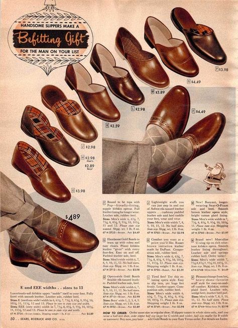 Fashion In The 1950s, 1950s Mens Shoes, 1950s Mens Fashion, 1950s Clothing, 1950s Shoes, Vintage Outfits 50s, Vintage Outfits Men, Sears Catalog, Fashion 1950s