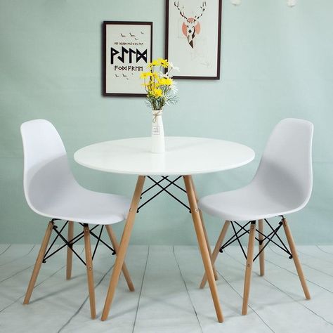 Cecilia 3 Piece Dining Set Buy Dining Table, Interior Design Dining, Teak Flooring, Apartment Dining, 3 Piece Dining Set, Round Dining Room, Round Kitchen, Small Dining Table, Room Partition