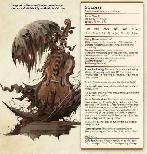 Dnd Undead Stat Block, Dnd Shadowfell Monsters, Dnd Monster Ideas, Dnd Monster Stat Block, Dnd Homebrew Creatures, Dnd Instruments, Dnd Monsters Homebrew, Dnd Stat Blocks, Dnd Monsters Low Level