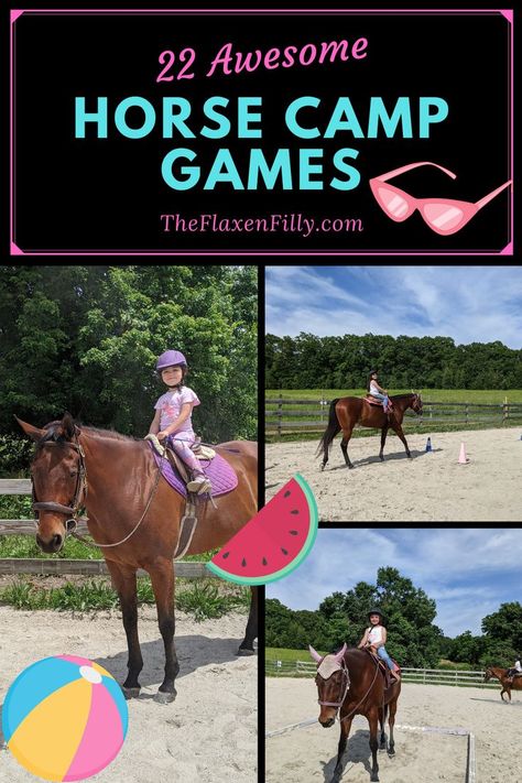 Horse Camp Games, Horse Riding Games, Therapeutic Horseback Riding, Riding Ideas, Horse Training Exercises, Camp Games, Horse Farm Ideas, Pony Games, Horseback Riding Lessons