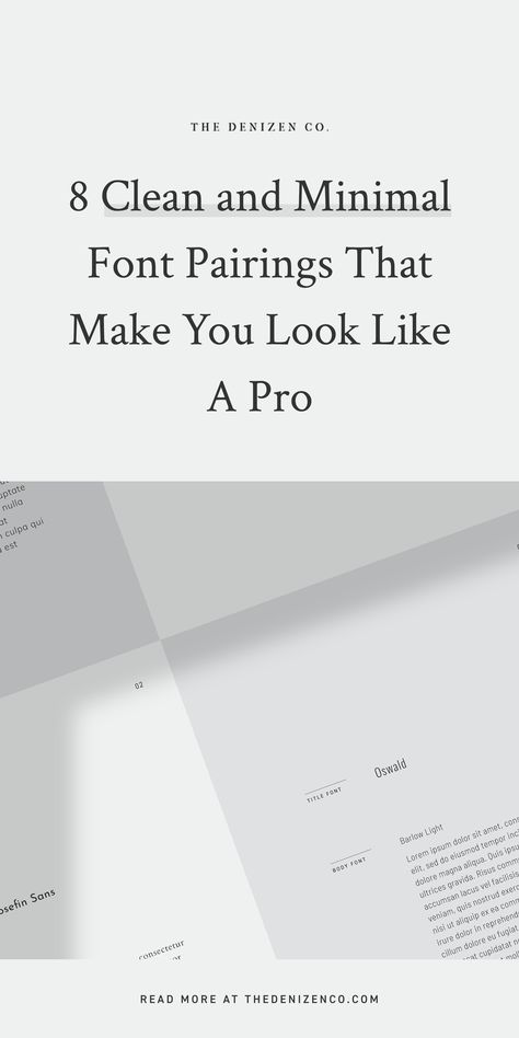 Want a sleek and professional look for your brand or website but not sure where to start? Today, we discuss 8 of our favorite time-tested and free font pairings from the Google Fonts foundry that are perfect for brands with a clean, design-forward- sleek, professional and minimalist feel. Avenir Font Pairing, High End Font Pairings, Wordpress Font Pairings, Font Pairing For Websites, Minimalist Font Pairing Canva, Quicksand Font Pairing, Modern Clean Graphic Design, Clean Serif Fonts, Modern Font Pairings Canva