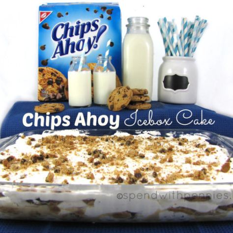 Icebox Cake Recipes, Spend With Pennies, Chips Ahoy, Dessert Simple, Icebox Cake, Baked Chips, Ice Box, Eat Dessert First, Yummy Sweets