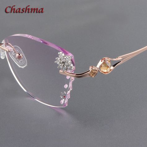 Upgrade your eyewear collection with the Chashma Ochki Women's Rimless Butterfly Titanium Eyeglasses. These trendy and stylish eyeglasses are designed to make a statement and enhance your overall look. Made with high-quality titanium material, these eyeglasses are lightweight, durable, and comfortable to wear. The rimless design adds a modern touch, creating a sleek and elegant aesthetic. The butterfly shape of the frames complements various face shapes, making them a versatile choice for every Glasses Frames Trendy, Funny Situations, Fancy Glasses, Rimless Eyeglasses, Prescription Glasses Frames, Stylish Eyeglasses, Eyeglasses Frames For Women, Fashion Eye Glasses, Cute Glasses