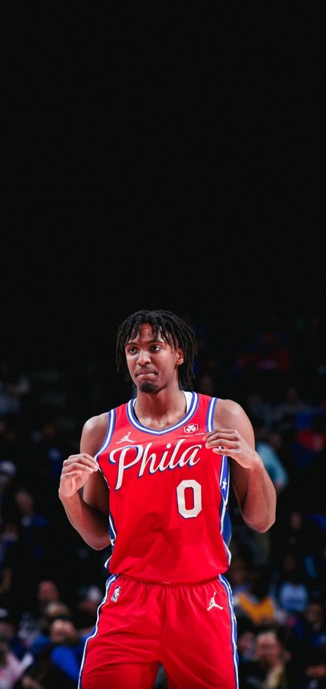 Tyrese Maxey 76ers Wallpaper, 76ers Wallpaper Iphone, Tyrese Maxey Aesthetic, Tyrese Maxey Wallpaper, Maxey Sixers, Sixers Wallpaper, 76ers Wallpaper, Nba Players Wallpaper, Hoops Aesthetic