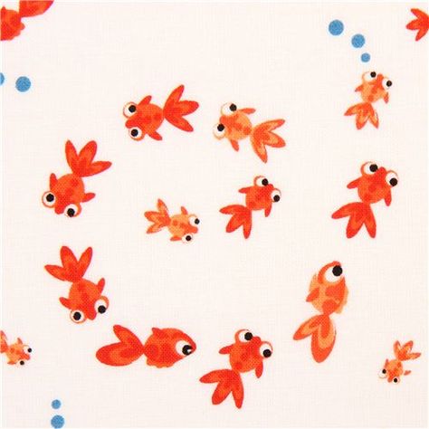 white Timeless Treasures mini goldfish animal fabric 1 Goldfish Wallpaper, Goldfish Tattoo, Goldfish Art, Animal Fabric, Buddha Wall Art, Golden Fish, Carpe Koi, Art Mignon, Origami Animals