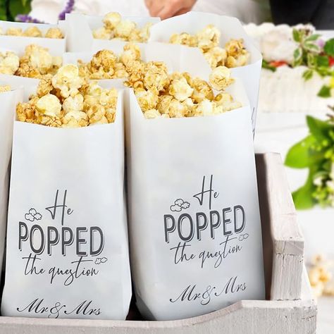 ANTING He Popped the Question Popcorn Bags Engagement Party Favors Popcorn Bags Wedding Bridal Shower Engaged Goody Snack Treat Bags Grease Resistant He Popped The Question Popcorn, Popped The Question Popcorn, Engagement Party Food Ideas, Engagement Party Recipes, Backyard Engagement Party Decorations, Chicken Pops, Popcorn Bags Wedding, Small Engagement Party, Snack Treat Bags