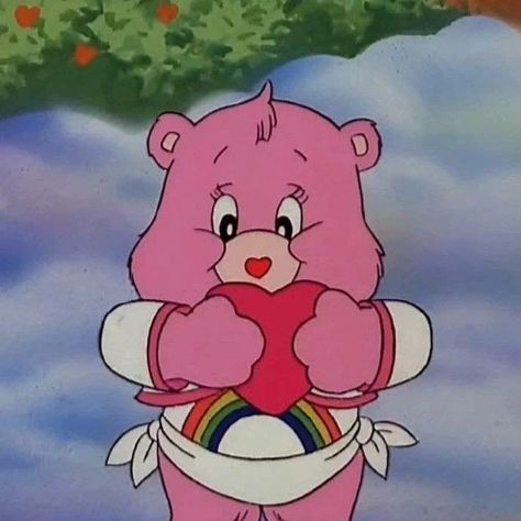 Carebear Profile Pic, Care Bears Pfp, Pink Care Bear, Wallpaper Cute Cartoon, Crochet Chocolate, Care Bears Movie, Vintage Breakfast, Care Bears Vintage, Cartoon Profile