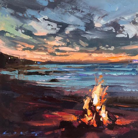 Chris Long, Beach Bonfire, Instagram Beach, Young Professional, Wow Art, Professional Art, Art Inspiration Painting, Painting Art Projects, Tempera