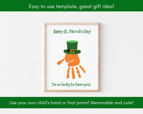 Handprint Leprechaun, Leprechaun Handprint, Handprint Template, Leprechaun Craft, I'm So Lucky, Handprint Gifts, Im So Lucky, St. Patricks Day, Baby Footprints