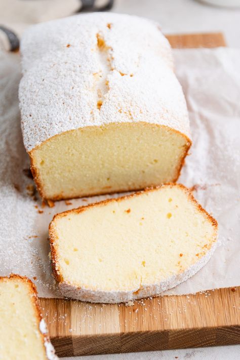 Cream Cheese Pound Cake - This Cream Cheese Pound Cake is a moist and rich dessert with a hint of tanginess from the cream cheese. Perfect for any gathering or cozy night in. Yogurt Pound Cake, Cheese Pound Cake Recipe, Banana Snack Cake, Cake Recipe Moist, Homemade Cinnamon Rolls Easy, Cream Cheese Bundt Cake, Cream Cheese Pound Cake Recipe, Chicken Alfredo Pizza, Moist Pound Cake