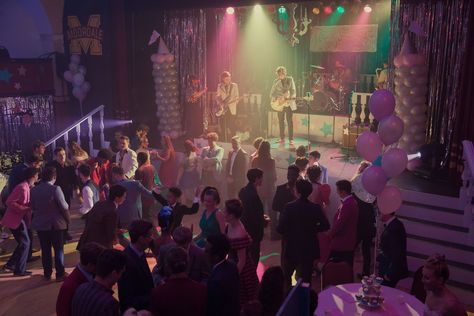 The Paget Rooms, Penarth 1980s Prom, Middle School Dance, 8th Grade Dance, Sing Street, School Hall, Asa Butterfield, High School Prom, Ball Aesthetic, American High School