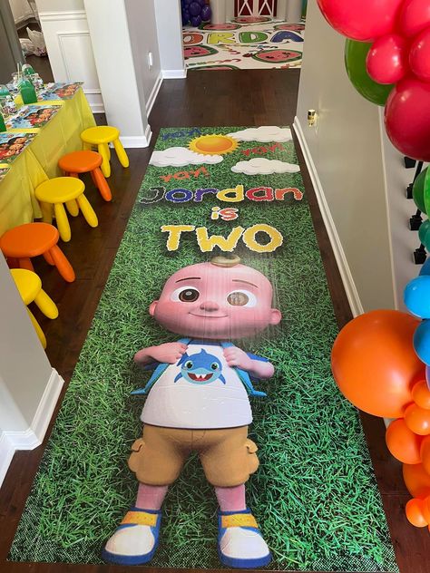 Cody Cocomelon Party, Cocomelon Second Birthday Ideas, 2nd Birthday Party Cocomelon, Two Year Old Cocomelon Birthday, 2nd Birthday Cocomelon Theme, Cocomelon Stage Decoration, Cocomelon Table Cloth, Birthday Cocomelon, Cocomelon Theme