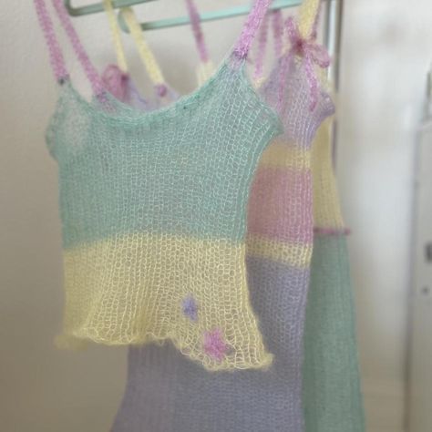 Knitting Machine Aesthetic, Mohair Knit Pattern, Mohair Top Crochet, Mohair Crochet Ideas, Mohair Yarn Projects, Crochet Mohair Top, Mohair Crochet Pattern, Mohair Tank Top, Knitting Mohair