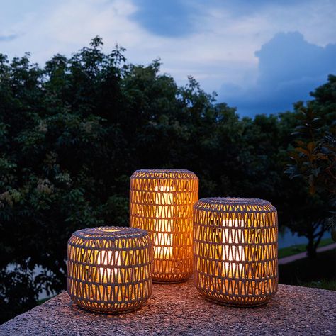 Floor Lanterns, Desert Backyard, Large Lantern, Floor Lantern, Large Lanterns, Small Lanterns, Lantern Set, Contemporary Floor, How To Make Lanterns